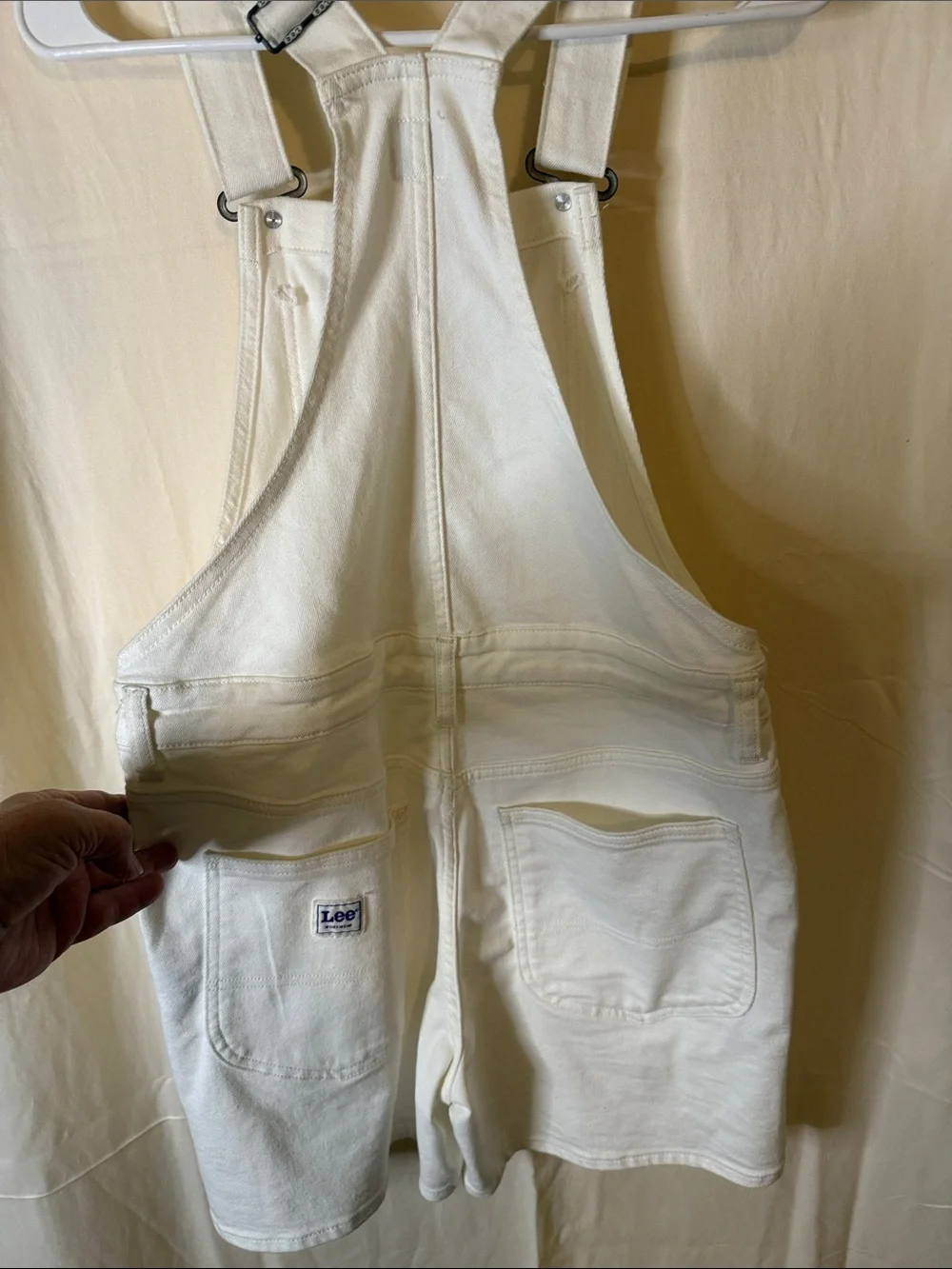Lee White Short Denim Overalls - Picture 3 of 8